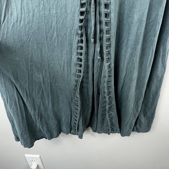 Alya Dark Forest Green Sleeveless Smocked Sundress Dress Sz S Corset back - Picture 10 of 12